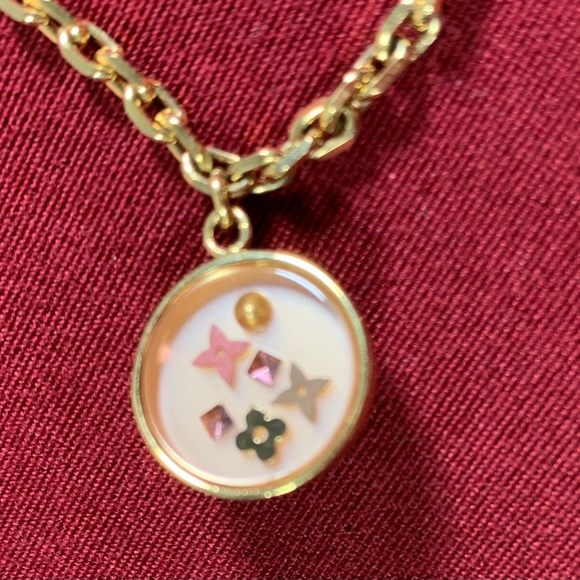 Louis Vuitton Monogram Necklace ~ Gold & Pink ~ Authentic - Picture 6 of 11